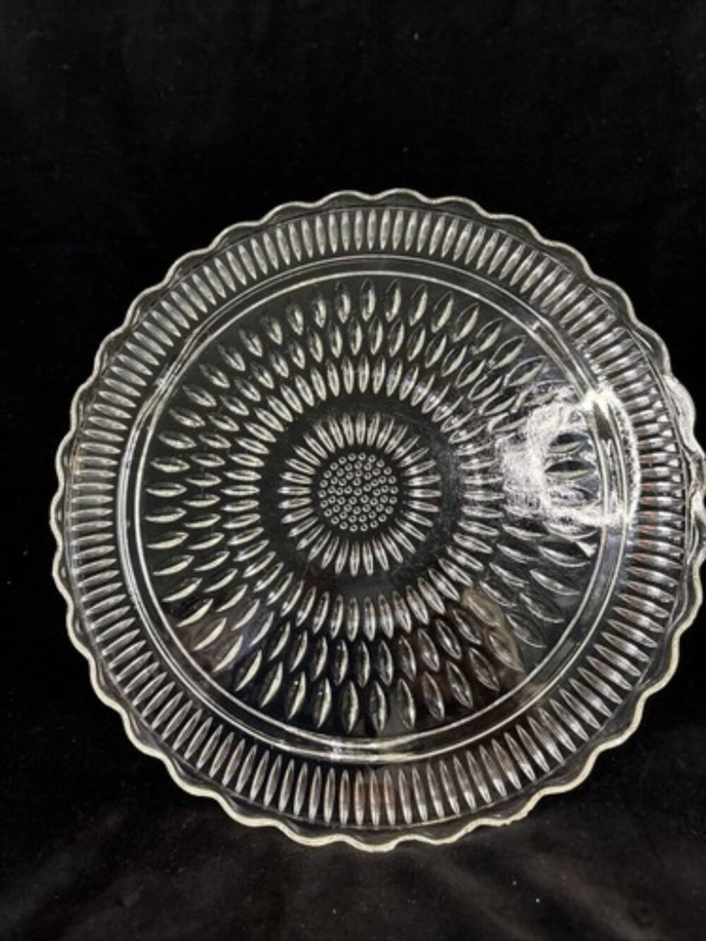 Federal Glass 12.25" Sunflower Cake Platter